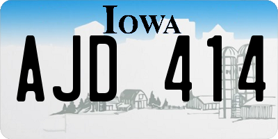 IA license plate AJD414