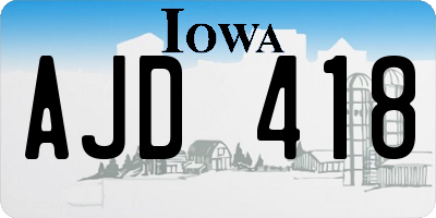 IA license plate AJD418