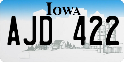 IA license plate AJD422