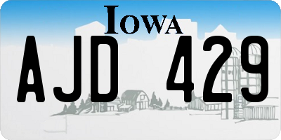 IA license plate AJD429