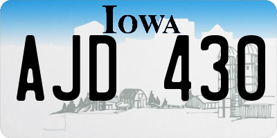 IA license plate AJD430