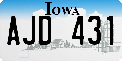 IA license plate AJD431