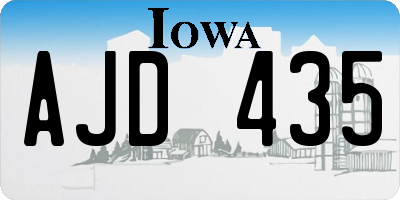 IA license plate AJD435