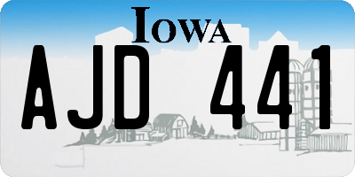IA license plate AJD441