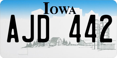 IA license plate AJD442