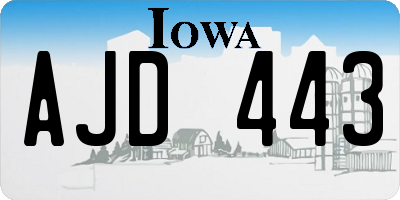IA license plate AJD443