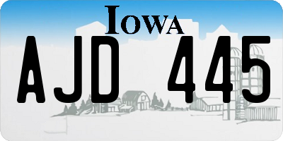 IA license plate AJD445