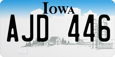IA license plate AJD446