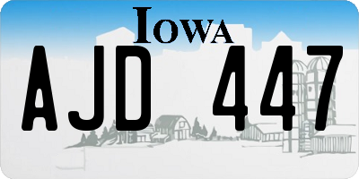 IA license plate AJD447