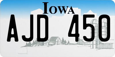 IA license plate AJD450