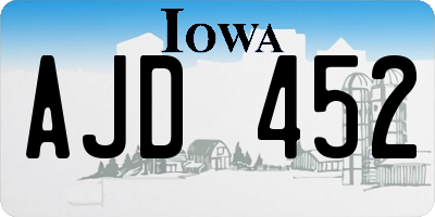 IA license plate AJD452