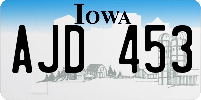 IA license plate AJD453