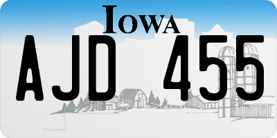 IA license plate AJD455