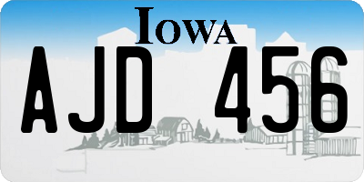IA license plate AJD456