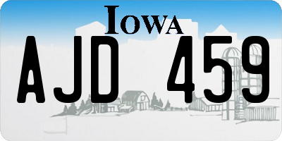IA license plate AJD459