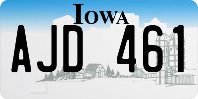 IA license plate AJD461