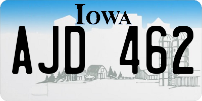 IA license plate AJD462
