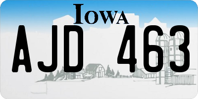 IA license plate AJD463
