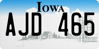 IA license plate AJD465