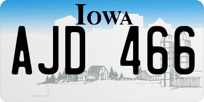 IA license plate AJD466