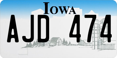 IA license plate AJD474