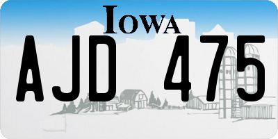 IA license plate AJD475