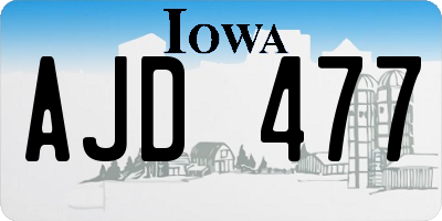 IA license plate AJD477