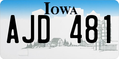 IA license plate AJD481