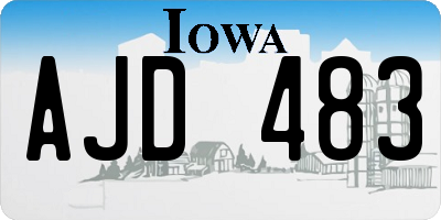 IA license plate AJD483