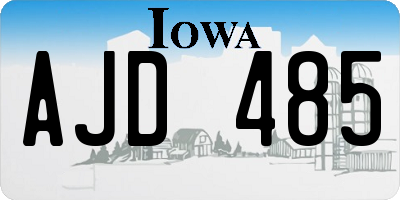 IA license plate AJD485