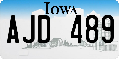 IA license plate AJD489