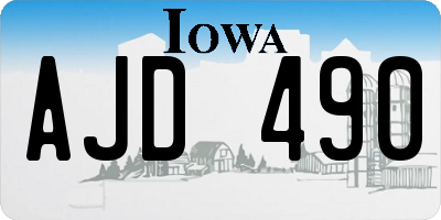 IA license plate AJD490