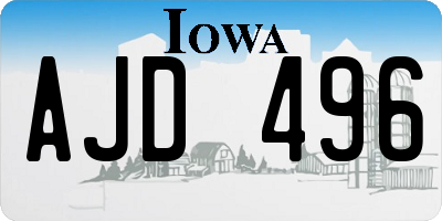 IA license plate AJD496
