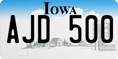 IA license plate AJD500