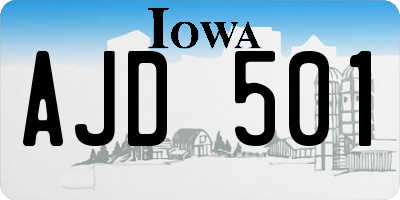 IA license plate AJD501