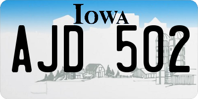 IA license plate AJD502