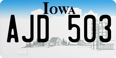 IA license plate AJD503