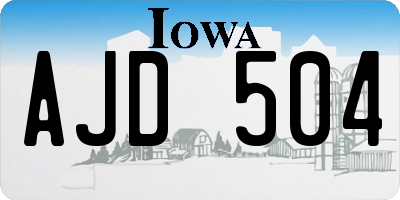 IA license plate AJD504