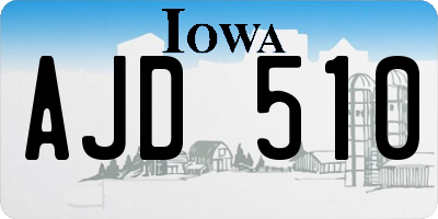 IA license plate AJD510