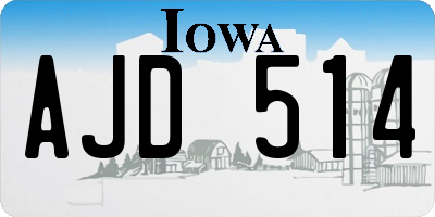 IA license plate AJD514