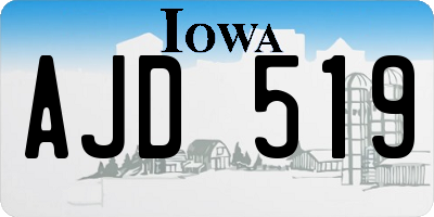 IA license plate AJD519