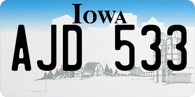 IA license plate AJD533