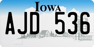 IA license plate AJD536