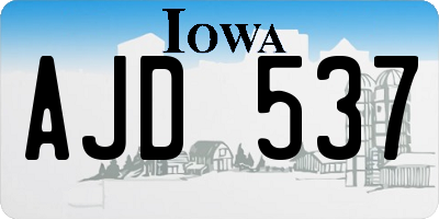 IA license plate AJD537