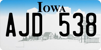 IA license plate AJD538