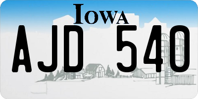 IA license plate AJD540