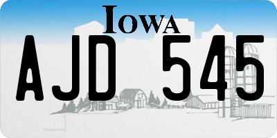 IA license plate AJD545
