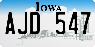 IA license plate AJD547