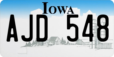 IA license plate AJD548