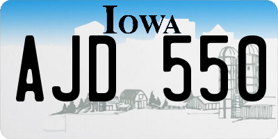 IA license plate AJD550